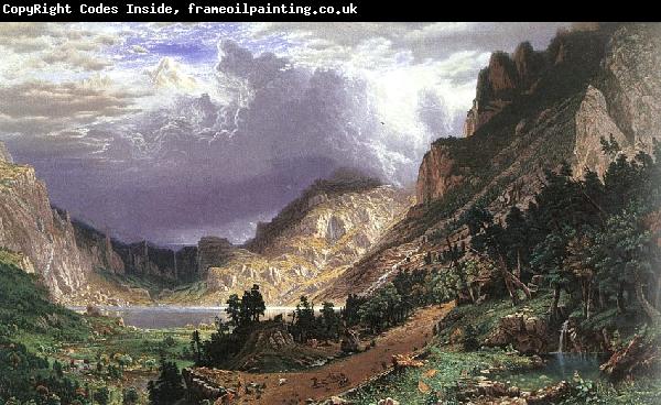 Albert Bierstadt Storm in the Rocky Mountains, Mt Rosalie